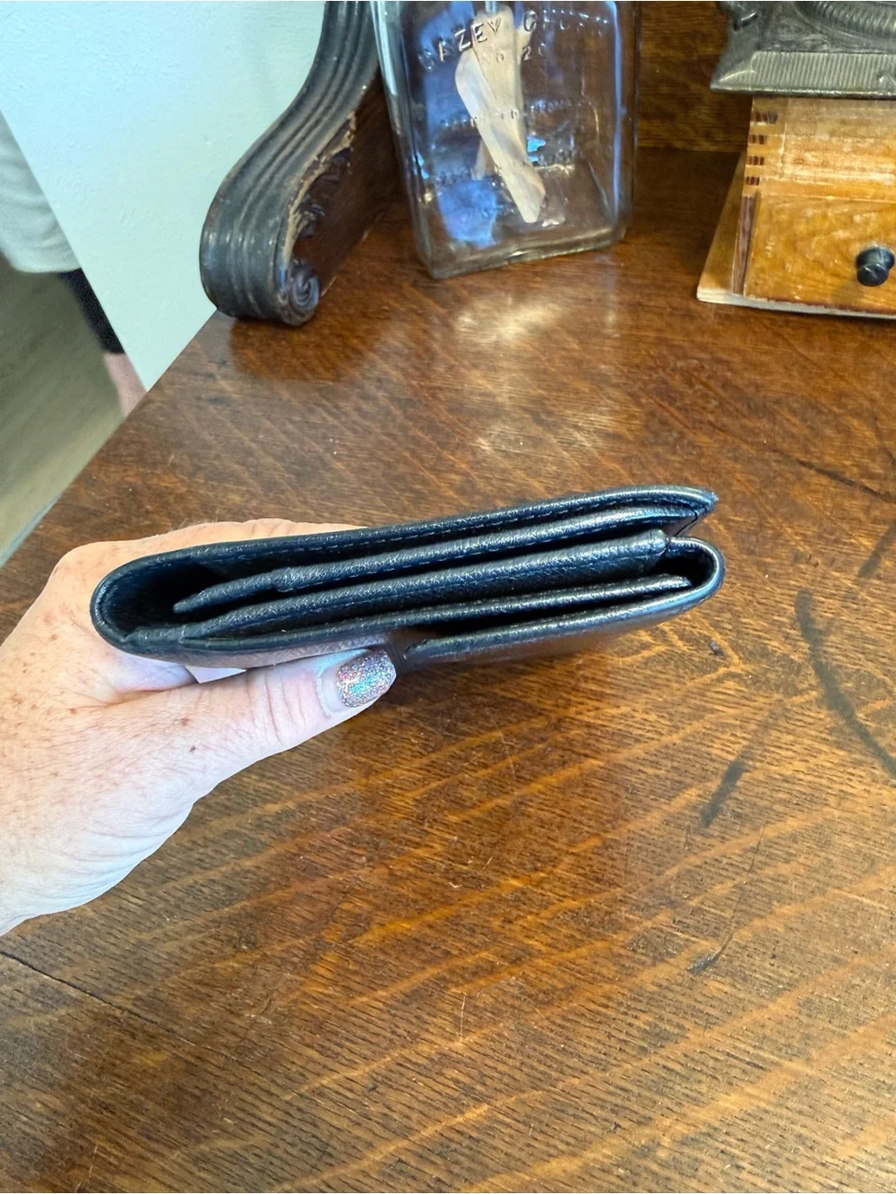 CHANEL Black Caviar Leather Continental Wallet with CC Snap with COA